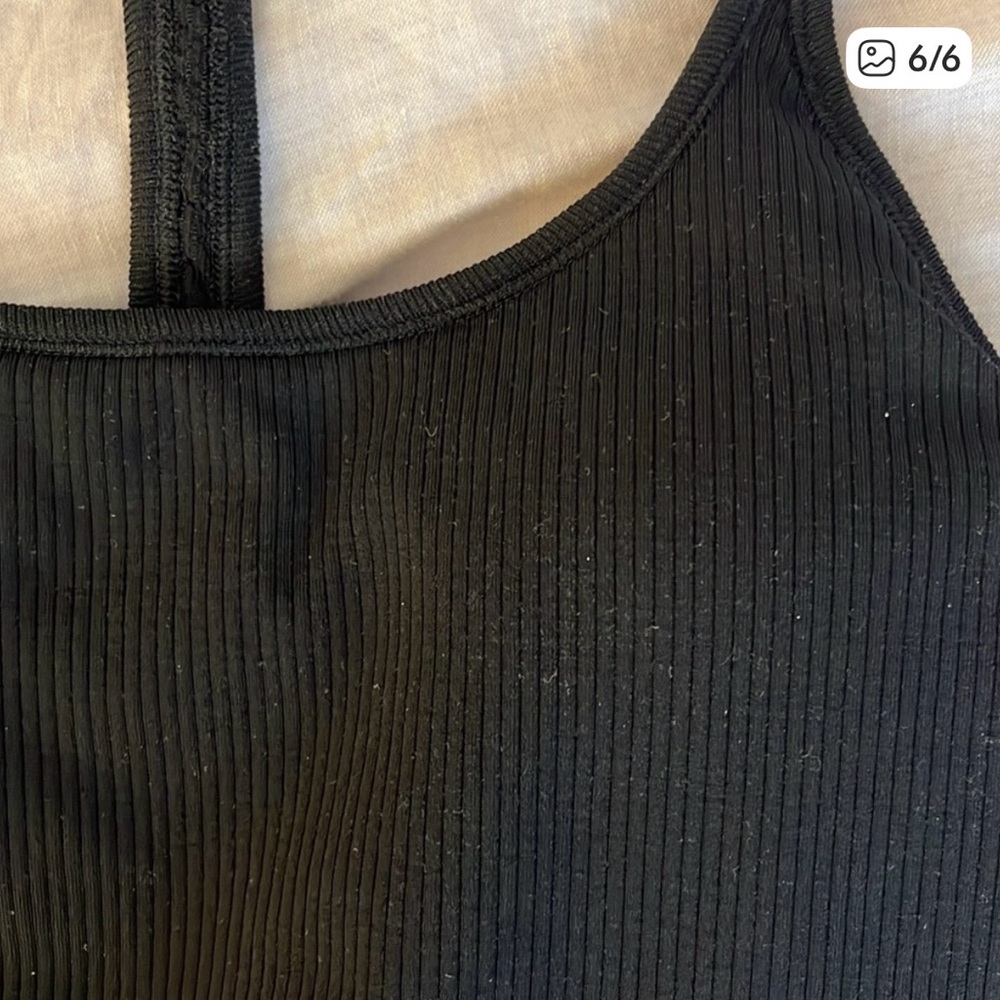 Athleta Ribbed Racer Back Black Tank size Medium - Picture 5 of 5